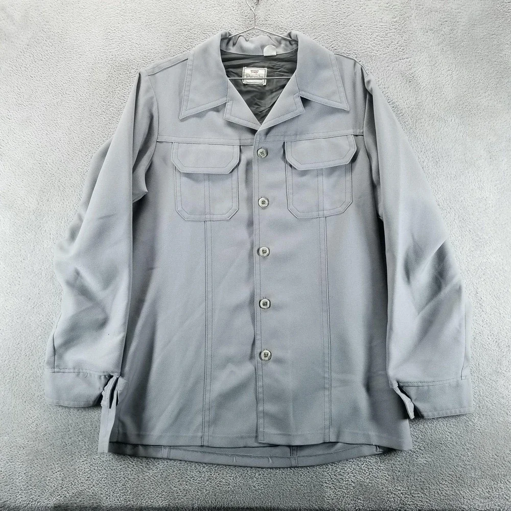 VTG Levis Panatela Jacket Mens XL Gray Western Shirt Jac Button Front 70s - Picture 1 of 8